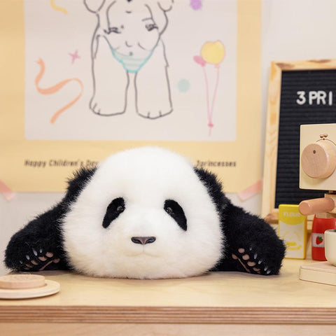 Weighted Panda Stuffed Animals, Panda Plush for Companion “3 Month  HE HUA”, Handmade Realistic Giant Panda Plush 4.8 LBS, 16" Lifelike Animals