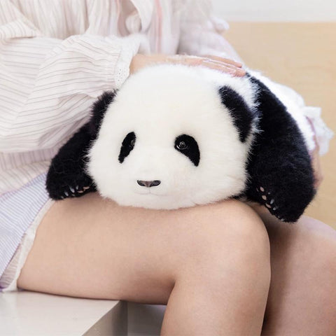 Weighted Panda Stuffed Animals, Panda Plush for Companion “3 Month  HE HUA”, Handmade Realistic Giant Panda Plush 4.8 LBS, 16" Lifelike Animals