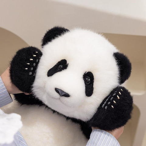 Weighted Panda Stuffed Animals, Panda Plush for Companion “5 Month MENG LAN”, Handmade Realistic Giant Panda Plush 5.5 LBS, 14" Lifelike Animals