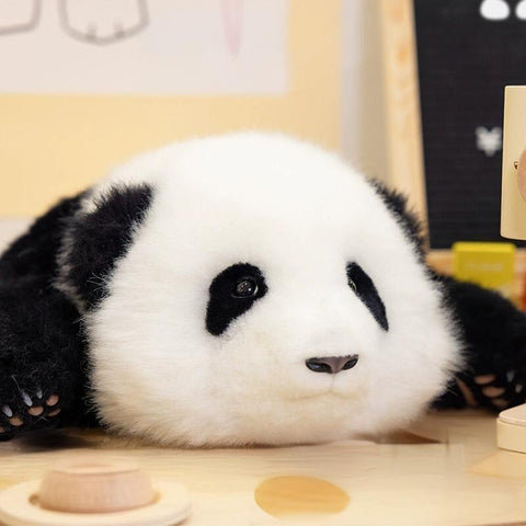 Weighted Panda Stuffed Animals, Panda Plush for Companion “3 Month  HE HUA”, Handmade Realistic Giant Panda Plush 4.8 LBS, 16" Lifelike Animals